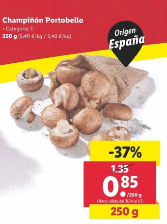 Lidl Champiñon portobello oferta