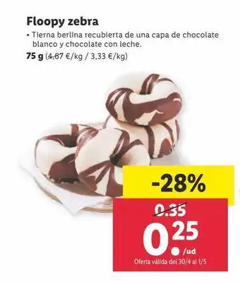 Lidl -28% floopy zebra 75g oferta