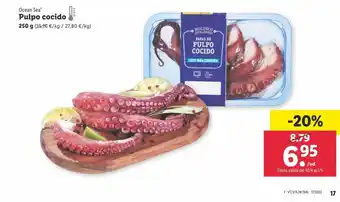 Lidl Pulpo cocido ocean sea 250g oferta