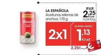 Eroski La Española Aceitunas Rellenas De Anchoa oferta