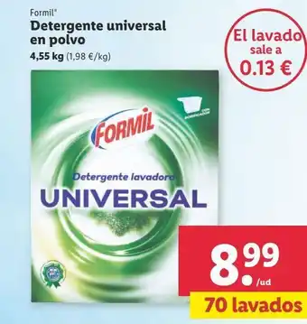 Lidl Detergente en polvo formil 4,55 kg oferta