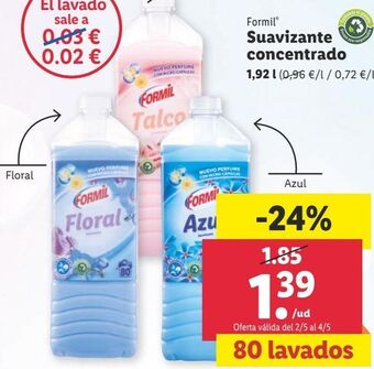 Lidl Suavizante formil oferta