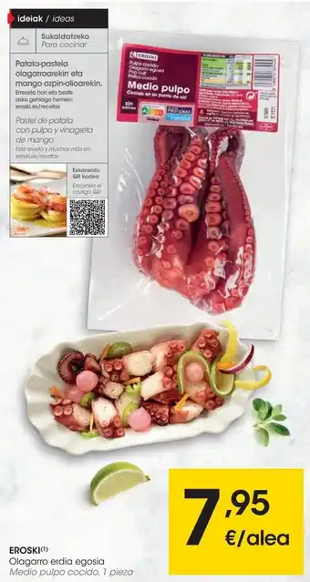 Eroski Eroski medio pulpo cocido oferta