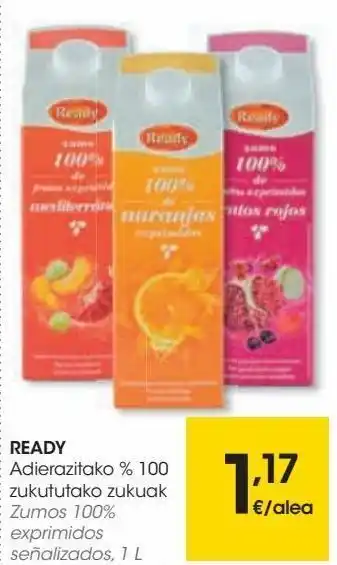 Eroski Ready zumos 100% exprimidos señalizados oferta