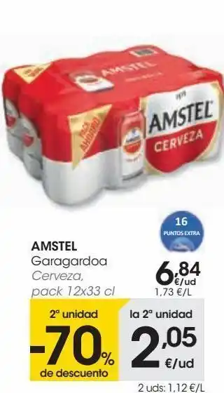 Eroski Amstel cerveza pack 12 oferta