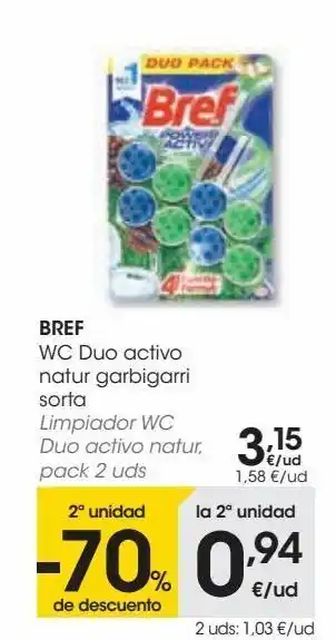 Eroski Bref limpiador wc duo activo natur, pack 2 uds oferta