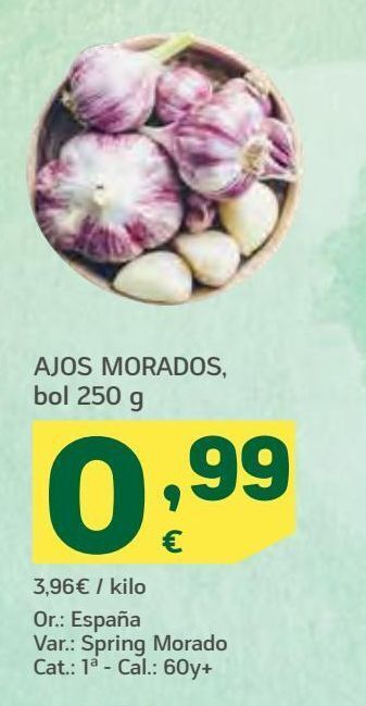 HiperDino Ajos morados oferta