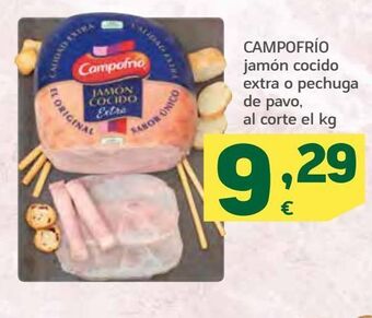 HiperDino Campofrío jamón cocido extra o pechuga de pavo oferta
