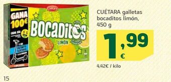 HiperDino Cuétara galletas bocaditos limón oferta
