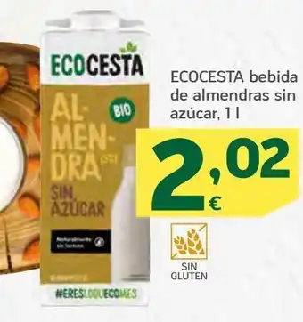 HiperDino Ecocesta bebida de almendras sin azúcar oferta