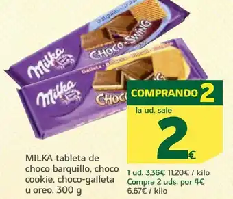 HiperDino Milka tableta de choco barquillo, choco cookie, choco-galleta u oreo oferta