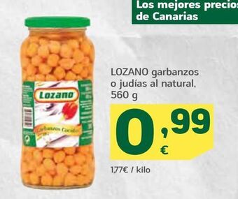 HiperDino Lozano garbanzos o judías al natural oferta