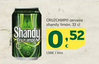 HiperDino Cruzcampo cerveza shandy limón oferta