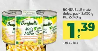 HiperDino Bonduelle maíz dulce, pack 2 oferta
