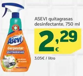 HiperDino Asevi quitagrasas desinfectante oferta