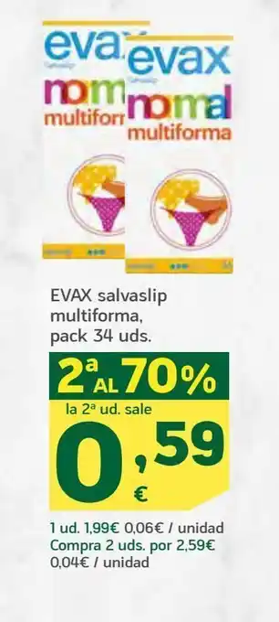 HiperDino Evax salvaslip multiforma, pack 34 oferta