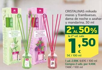 HiperDino Cristalinas mikado moras y frambuesas, dama de noche o azahar y mandarina oferta