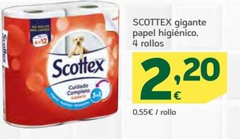 HiperDino Scottex gigante papel higiénico, 4 rollos oferta