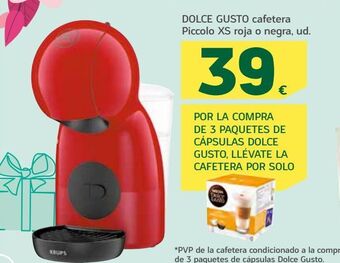 HiperDino Dolce gusto cafetera piccolo xs roja o negra oferta