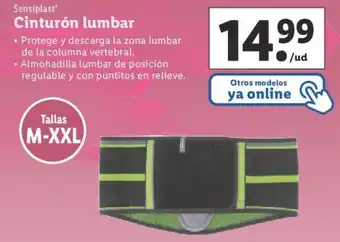 Lidl Sensiplast Cinturón lumbar Tallas M-XXL oferta