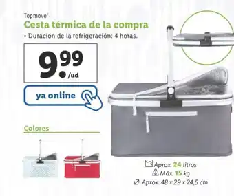 Lidl Topmove Cesta térmica de la compra 48x29x24.5 cm oferta