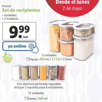 Lidl Ernesto Set de recipientes 2 modelos oferta