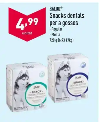 ALDI Baldo Snacks dentals per a gossos 720g oferta