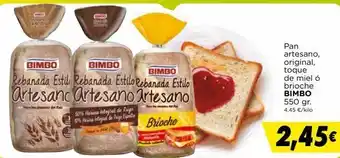 Supermercados Piedra Pan artesano original bimbo oferta