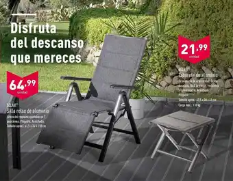 ALDI Belavi Silla Relax De Aluminio Belavi Taburete De Aluminio oferta