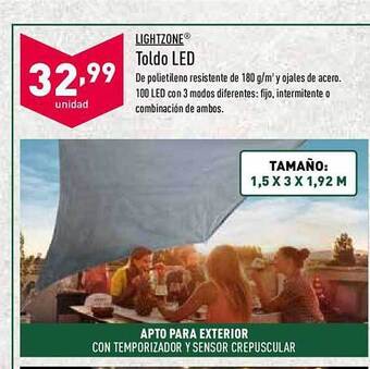 ALDI Lightzone Toldo Led oferta