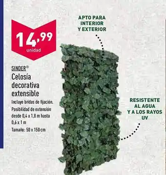 ALDI Sinder Celosia Decortiva Extensible oferta