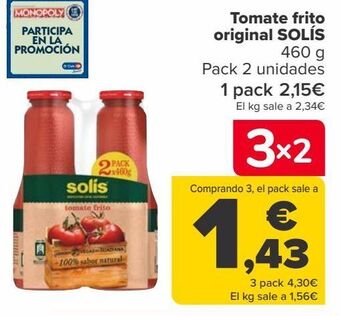 Tomate frito original solís, pack 2