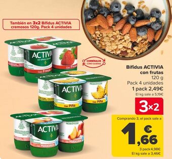 Carrefour Bífidus activia con frutas oferta