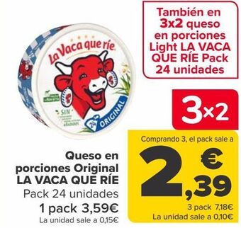Carrefour Queso en porciones original la vaca que ríe oferta
