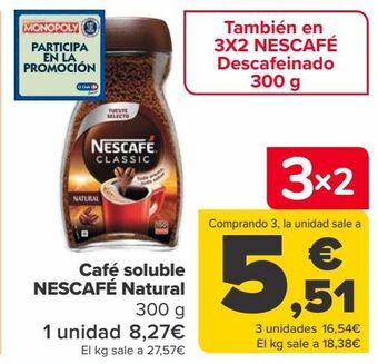 Carrefour Café soluble nescafé natural oferta