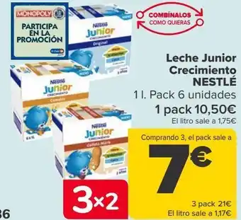 Carrefour Leche junior crecimiento nestlé oferta