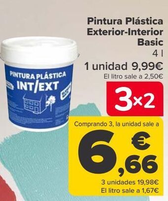 Carrefour Pintura plástica exterior-interior basic oferta