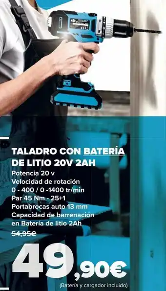 Carrefour Taladro con batería de litio 20v 2ah oferta