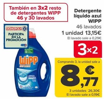 Carrefour Detergente líquido azul wipp oferta