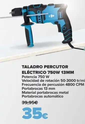 Carrefour Taladro percutor eléctrico 750w 13mm oferta