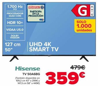 Carrefour Hisense tv 50a6bg oferta