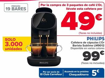 Carrefour Philips cafetera de cápsulas l'or barista sublime lm9012 oferta