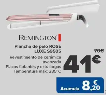 Carrefour Remingtton plancha de pelo rose luxe s9505 oferta