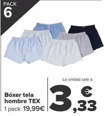 Carrefour Bóxer tela hombre tex oferta