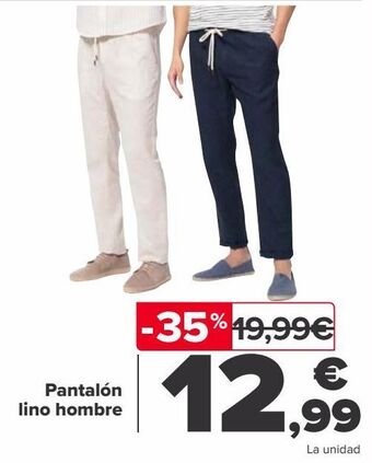 Carrefour Pantalón lino hombre oferta
