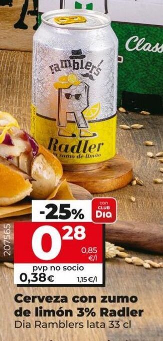 Maxi Dia Cerveza con zumo de limón 3% radler oferta