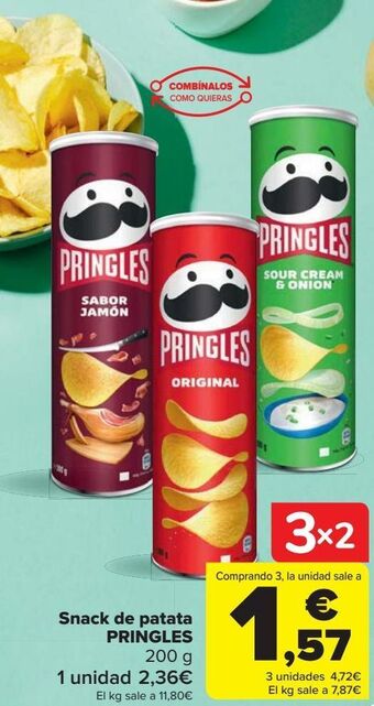 Carrefour Snack de patata pringles oferta