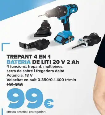 Carrefour Taladro 4 en 1 batería de litio 20v 2ah oferta