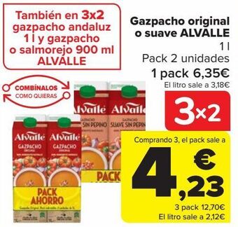 Carrefour Gazpacho original o suave alvalle oferta