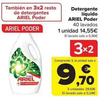 Carrefour Detergente líquido ariel poder oferta